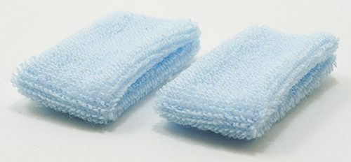 Dollhouse Miniature Towel Set, Assorted Blue, White, Or Pink, 2Pc